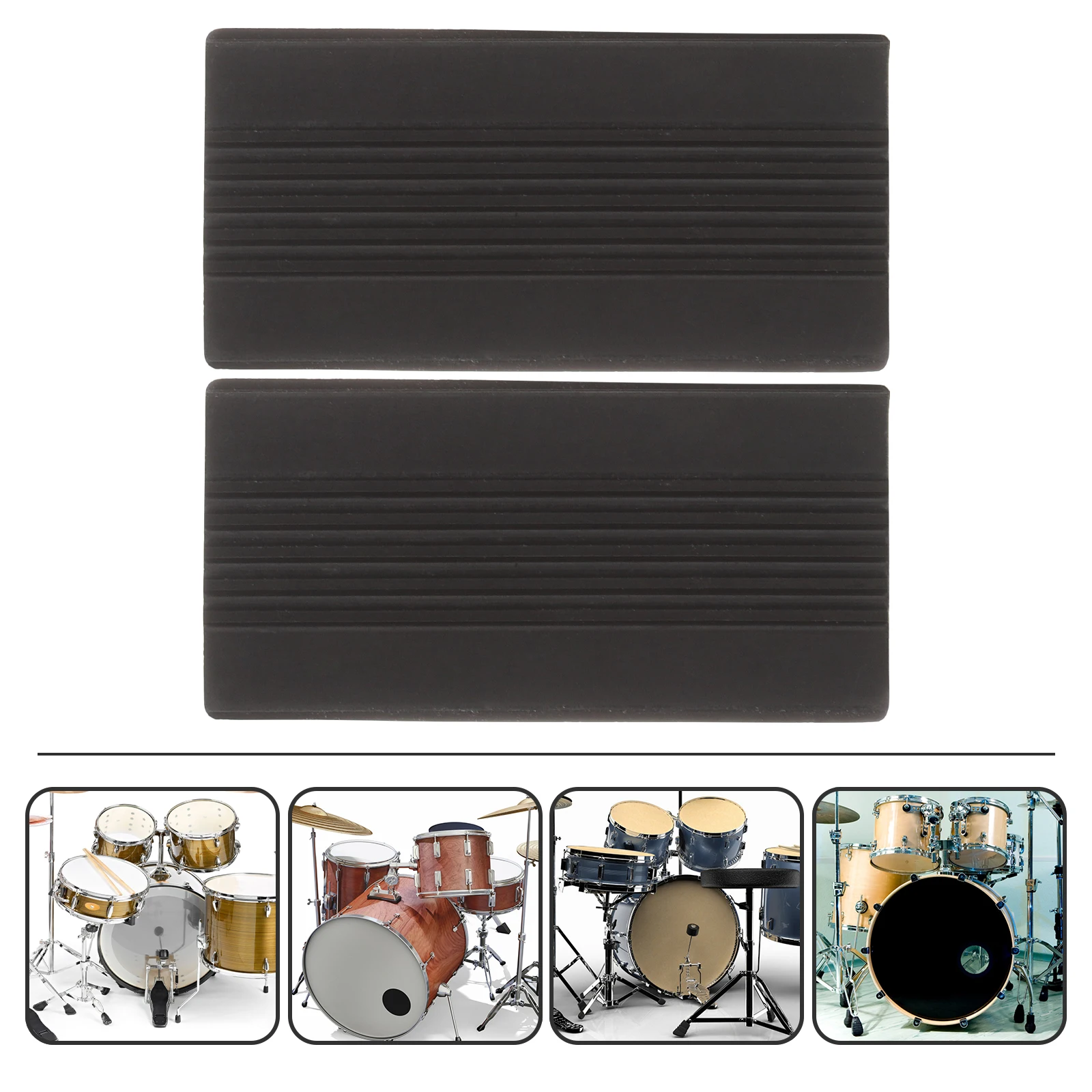 

2 Pcs Percussion Non-slip Rubber Pad Back Feet Protector Drum Pedal Guards Pads