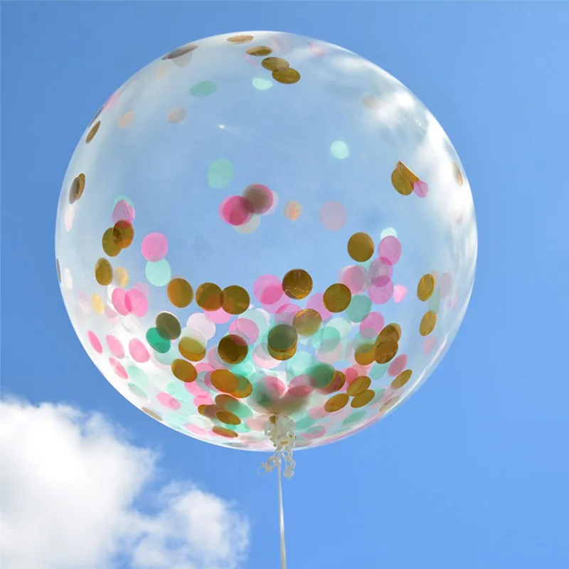 10g/Bag Melange Paper Confetti Wedding Birthday Party Decoration DIY Round Transparent Filled Balloon Confetti Supplies