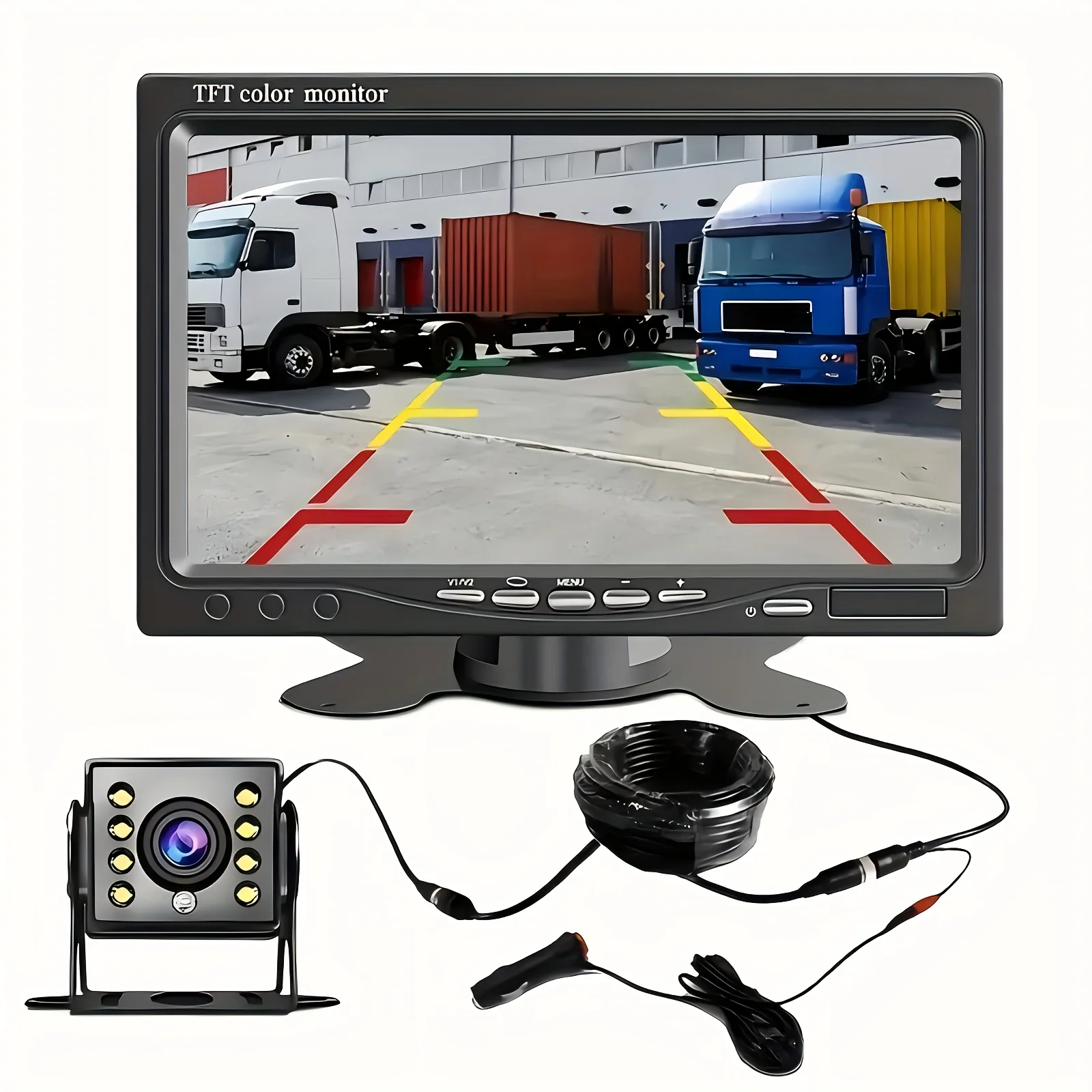 Car Backup Camera, Automotive Rearview Monitor And Backup Camera System, 7-inch IPS Screen, Infrared Night Vision, Wide Angle