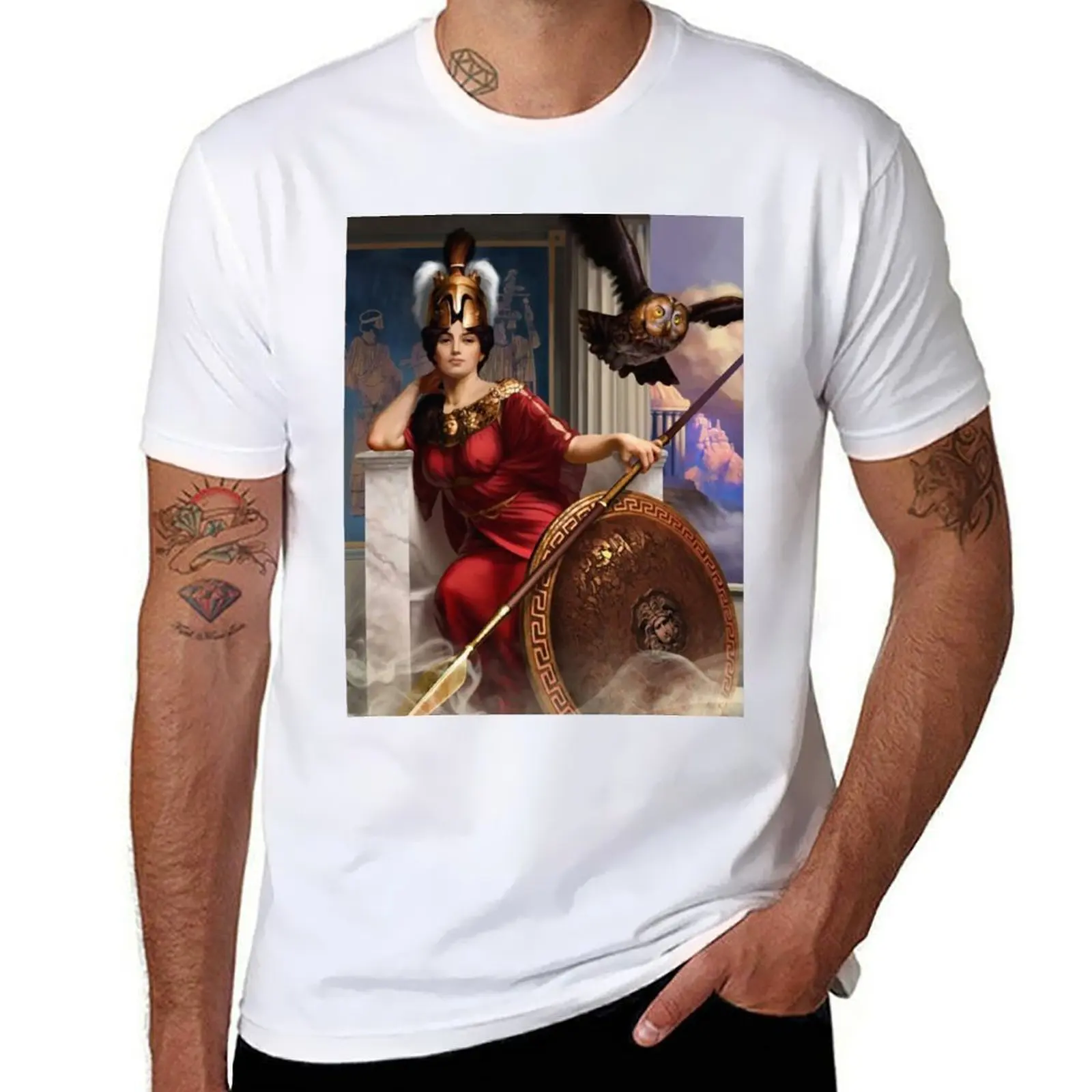 

Athena Goddess T-Shirt men t shirt cotton 100% t shirt for man T-Shirt