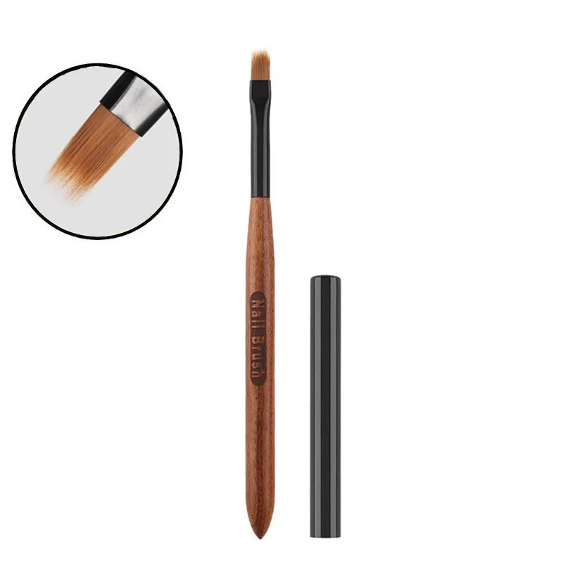 1/2Pcs Runde Holz Griff Nagel Ombre Pinsel Nail art Malerei Stift Pinsel UV Gel Polnisch Farbverlauf acryl Nagel Zeichnung Stift