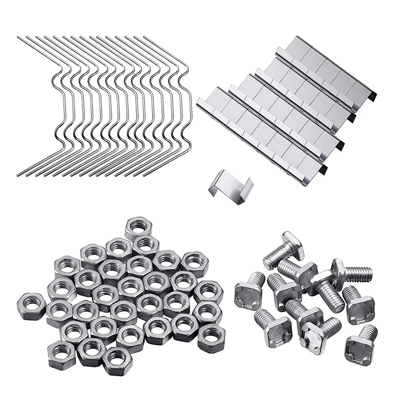 

200Pcs Greenhouse Repair Kit, Include Glazing W Wire Clip,Z Overlap Clip,Aluminium Nut And Bolt For Aluminium Greenhouse