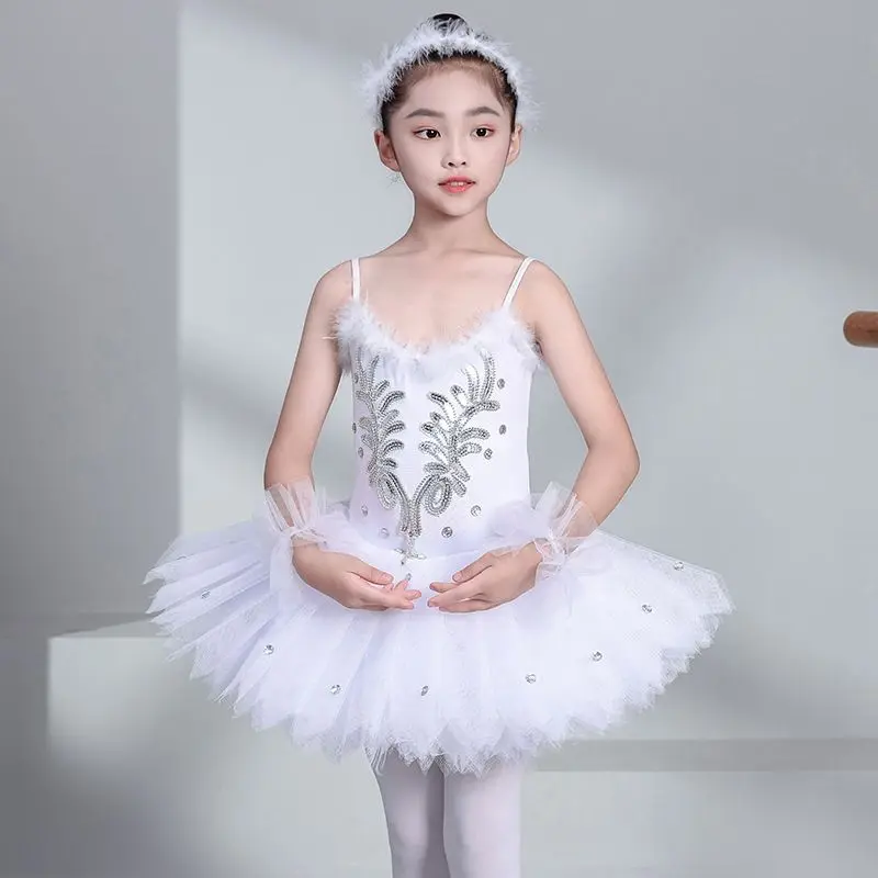 

Балетные юбки, белая профессиональная балетная пачка, блинная пачка для девочек, детский танцевальный костюм лебедя, праздничное платье балерины для взрослых женщин