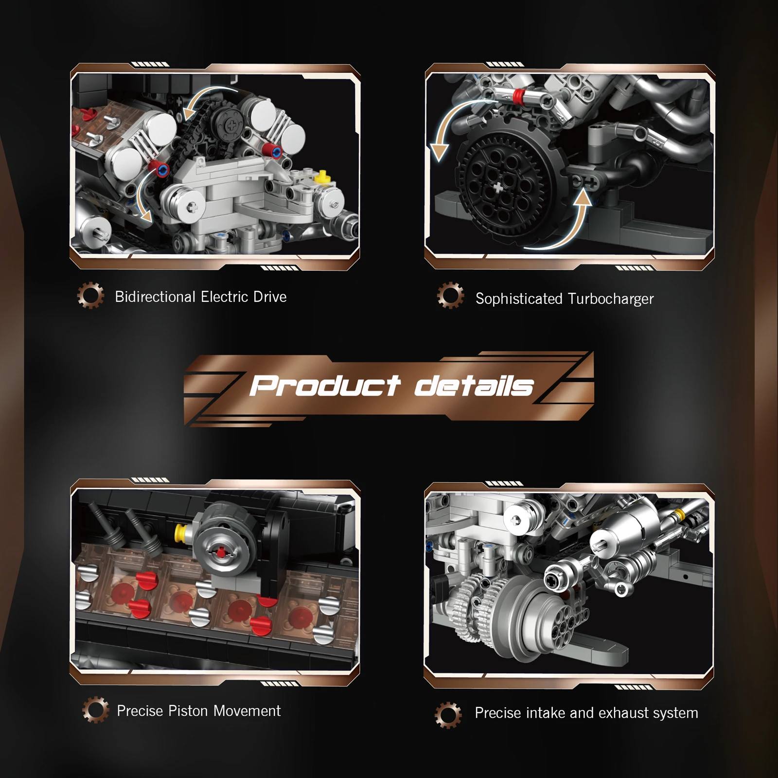 Bloques de construcción de modelo de motor V8/V12, colección creativa de ensamblaje para niños, adornos, ladrillos MOC, juguete, regalos de vacaciones para adultos, nueva simulación