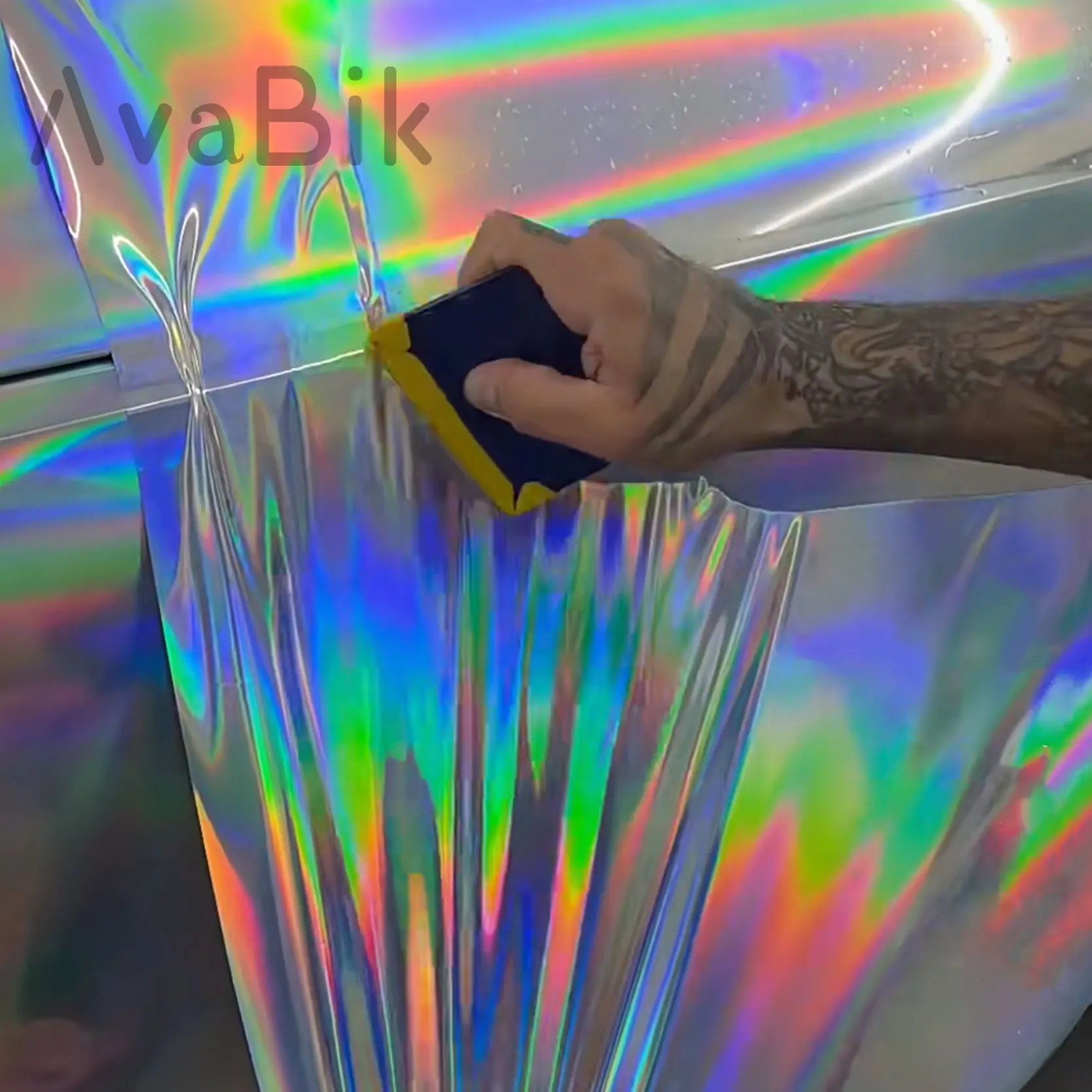 

Rainbow laser luminous stickers Car Wraps Carving Sticker Motorcycles Body Accessories High viscosity, cannot be stretched