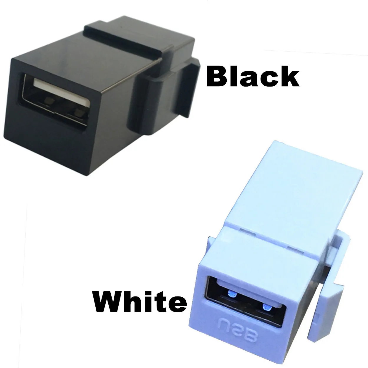 الأذن USB 2.0 أنثى إلى أنثى وحدة الحائط شنت الجدار التوصيل USB 2.0 محول وحدة لوحة الحائط أسود/أبيض