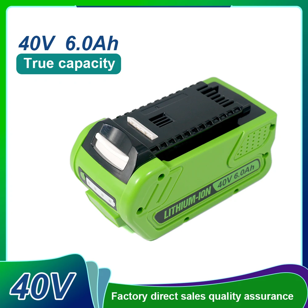 

40V 6.0Ah 6000mAh For Greenworks Rechargeable Li-ion Battery， 40V Power Tools 29462 29472 29282 Power Tools Batteries