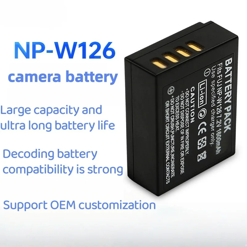 NP-W126 7.2V 1600mAh Camera Battery Suitable for Fuji XT20 T10 T2 XA3 A10 A5 A20 XE3 E2 Large Capacity Decoding Lithium Battery