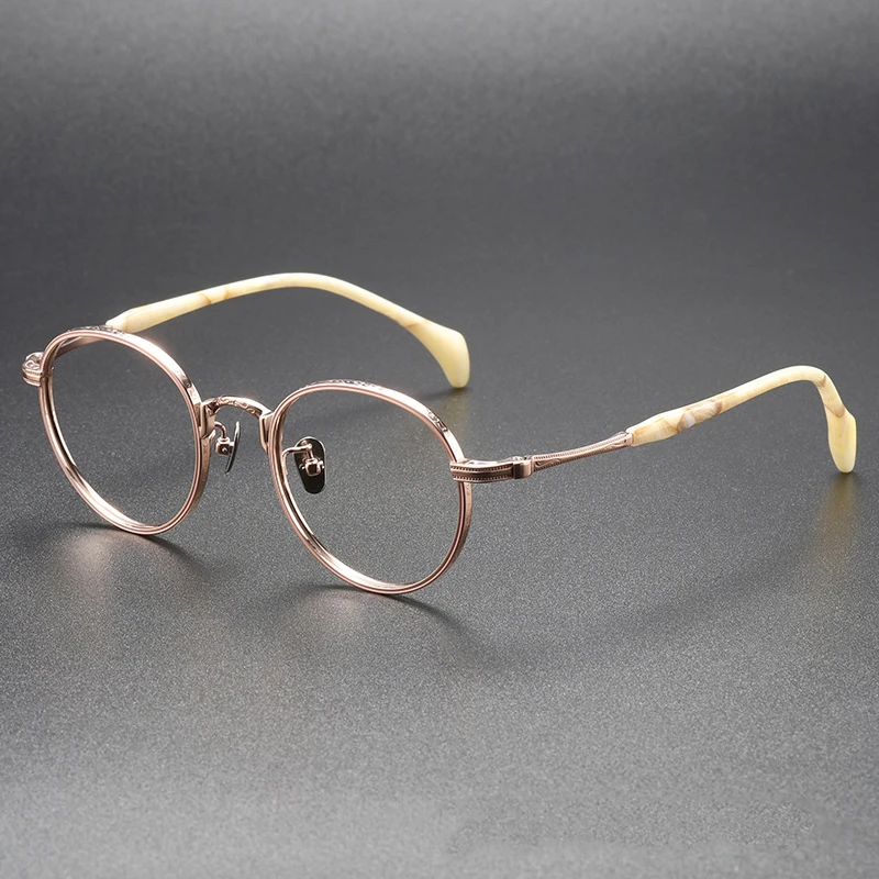 Retro eyeglasses frame Matsuda the same fashion round large face pure titanium wide rim height number eyeglasses frame male