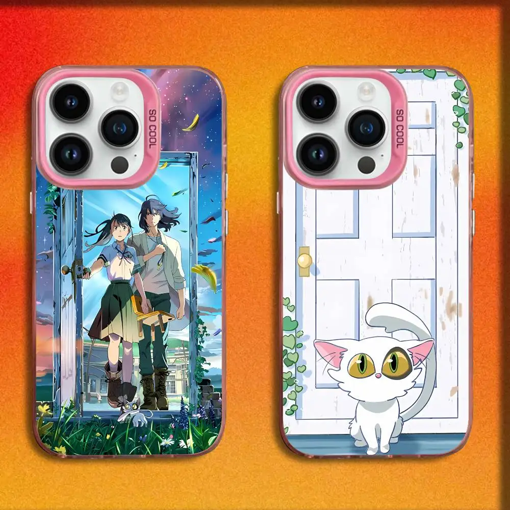 

S-Suzume A-Anime Phone Case For iPhone 17,16,15,14,13,12,11,Pro,Max,Plus,E,SE4,Air,Mini Pink IMD Box