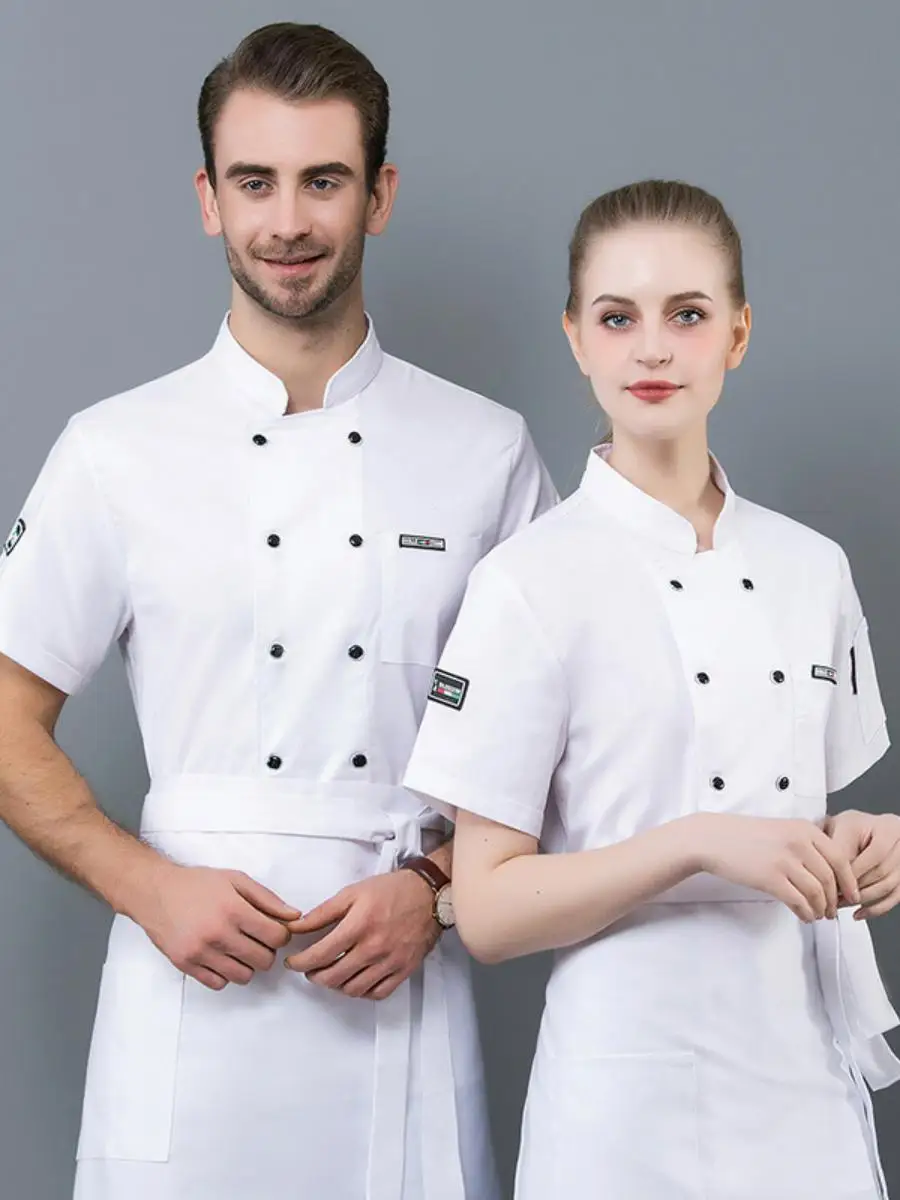 

Men's f Sve Chef Work orm Breathable Sweat Absorbent Kitchen Ba Restaurant Clothing Cotton Blend Fabric