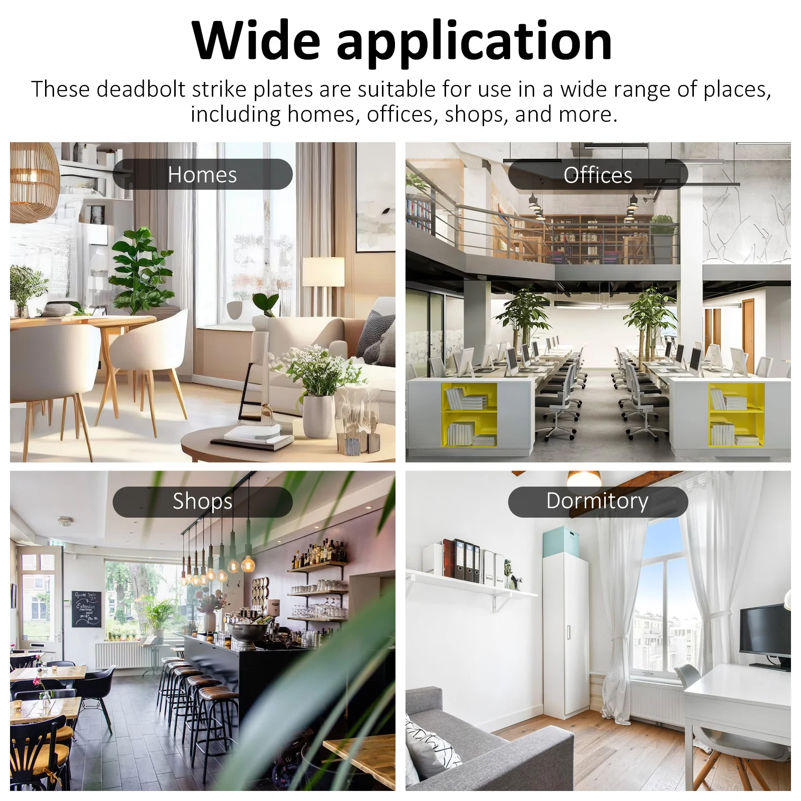 4 قطعة لوحة سترايك معدنية ديدبولت غطاء لوحات أمن الوطن الصلب مزلاج الباب الأمامي تعزيز عدة لوحة تعزيز الباب