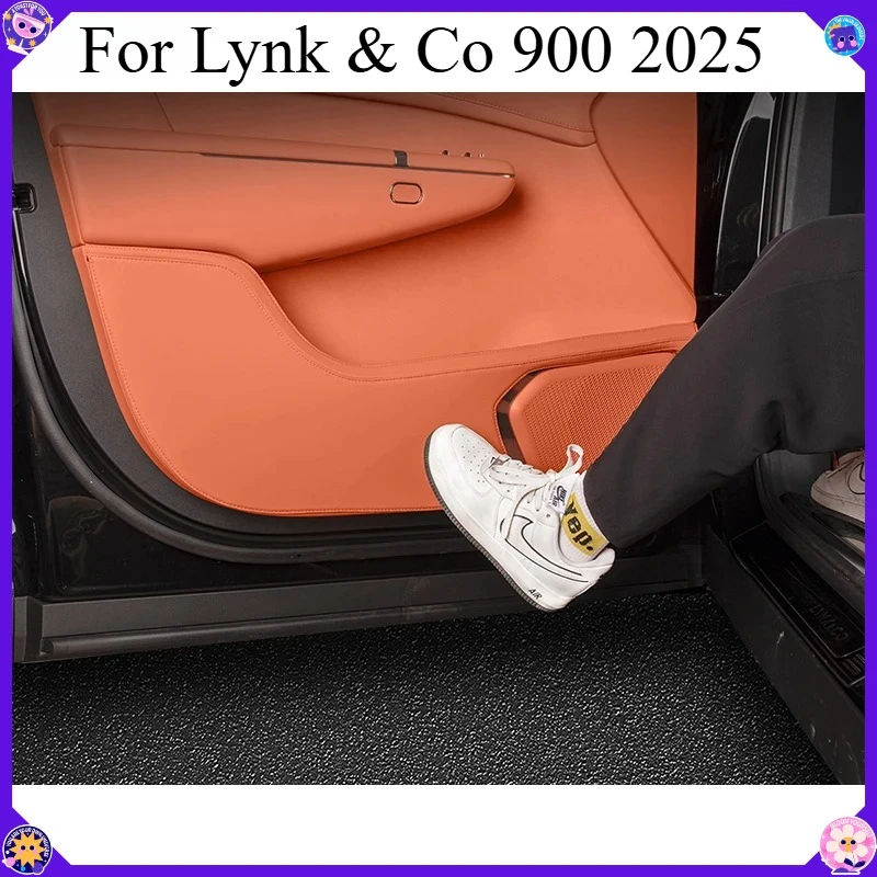 Leather Door Anti Kick Pad For Lynk & Co 900 2025 Car Door Protector Stickers Interior Modification Accessories