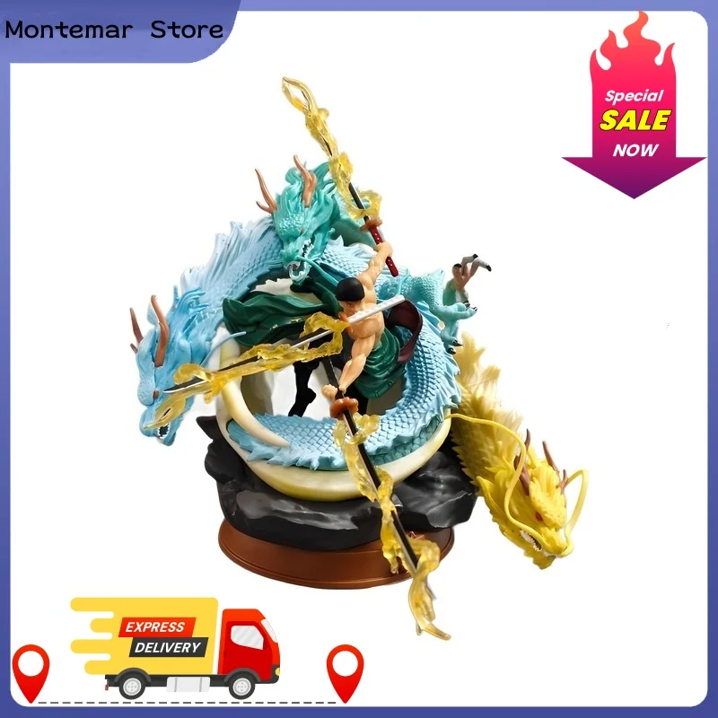 

One Piece Gk Three Dragons Roronoa Zoro SantōRyū Figures Model Statue Double Headed Desktop Decorative Toy Gift Collectibl
