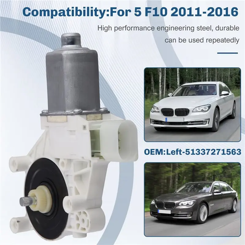 Durable-For BMW 5 F10 520I 2011- 2016 Compatible 51337271563 Front Left Power Window Regulator Motor