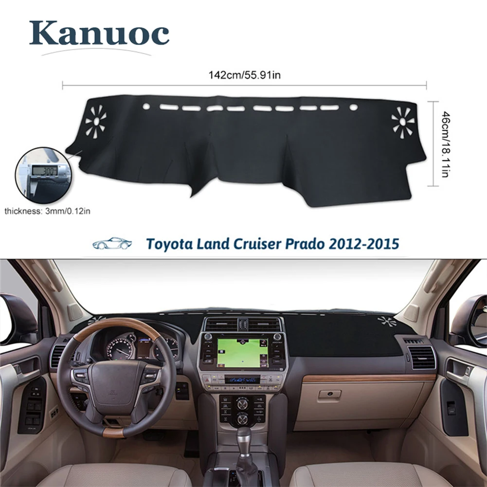 

Car Anti-dirty Dashboard Cover Mat Sun Shade Pad Instrument Panel Decorative For Toyota Land Cruiser Prado 2012-2015 Accessories