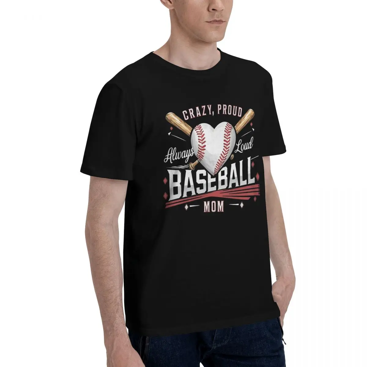 Crazy Proud Baseball Mom premium Movement High quality Title Tees Home Eur Size