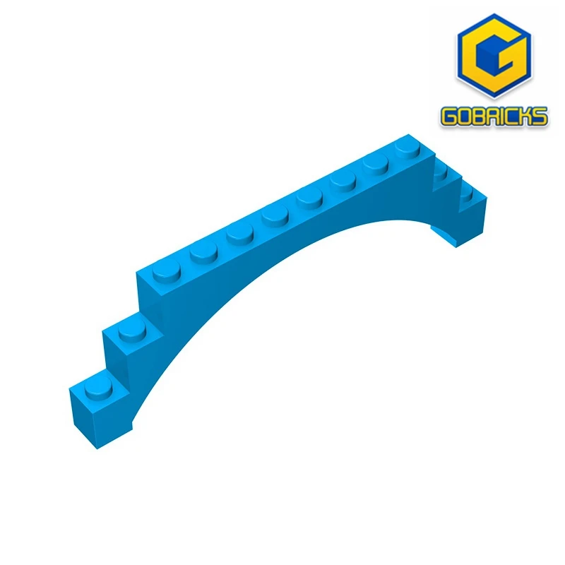 Gobricks GDS-676 Arch 1x12x3 Raised Arch with 5 Cross Supports compatible with lego 18838 6108 14707 children\'s toys Assembles