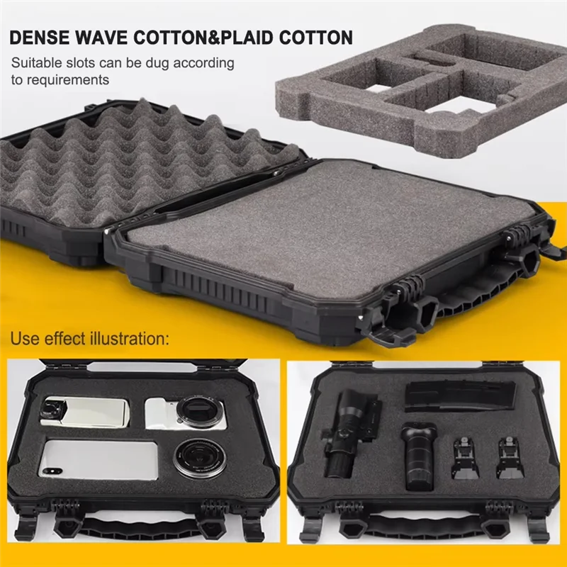 

Waterproof Tool Box Case With Foam Pads, Portable Fragile Cargo Storage Bag, Hard Carry Safety Suitcase For Tools
