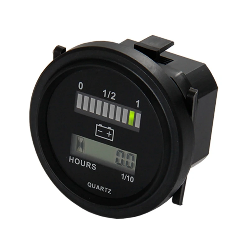 2X LED With Hour Meter Round Battery Indicator Meter Gauge 12/24V 36V 48V 72V For Boat Golf Cart Yamaha