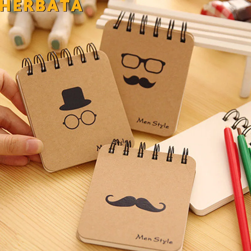 

10x8.5cm 1 PC New Fashion Men Style Notebook Creative Notepad Business Diary Office Student Portable Note book Creative