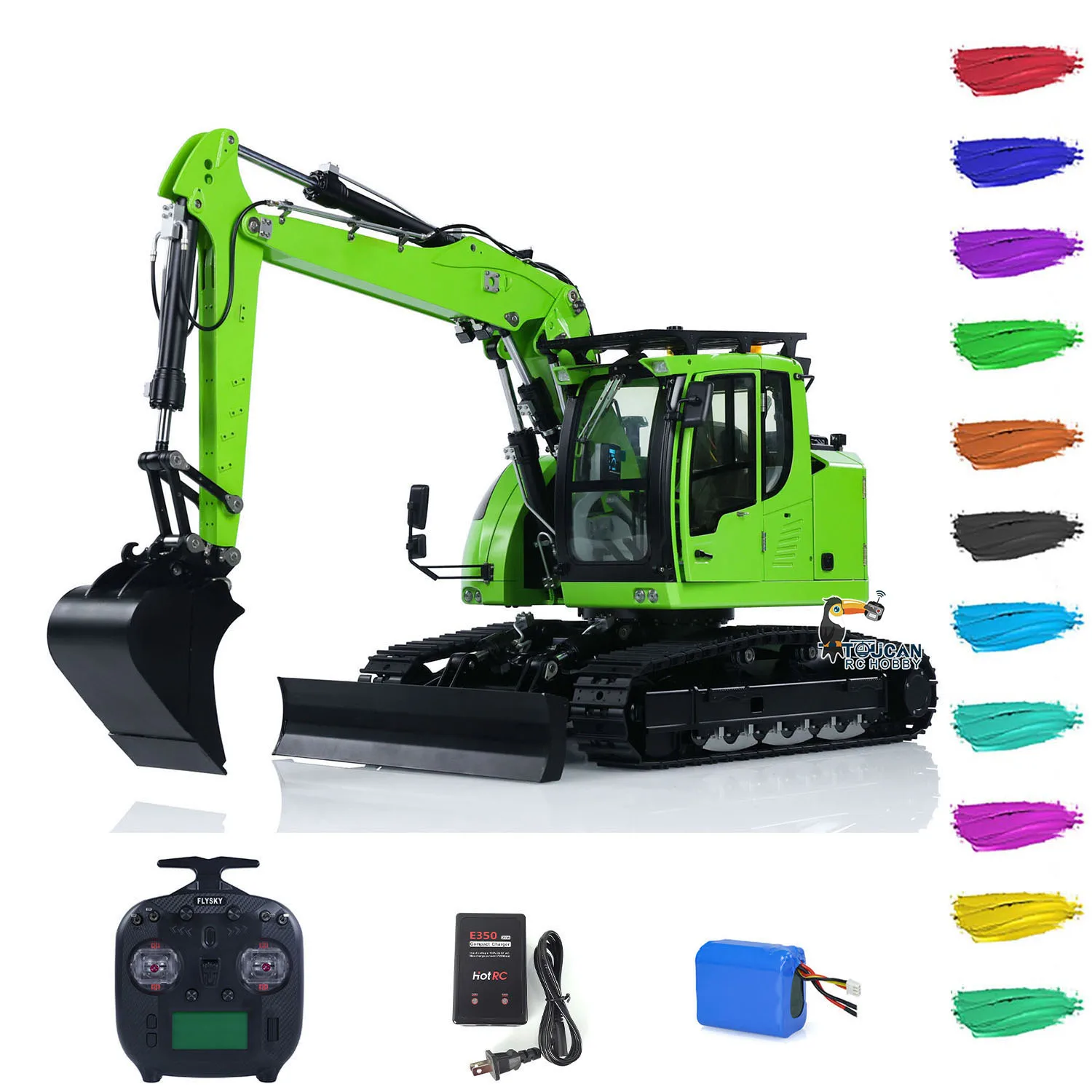 Giocattoli 1:14 CUT 914 RC Escavatore Idraulico Modello Suono Luce Telecomandata Scavatrice RTR 5 vie Valvola Auto ST8 Radio Modello di Batteria