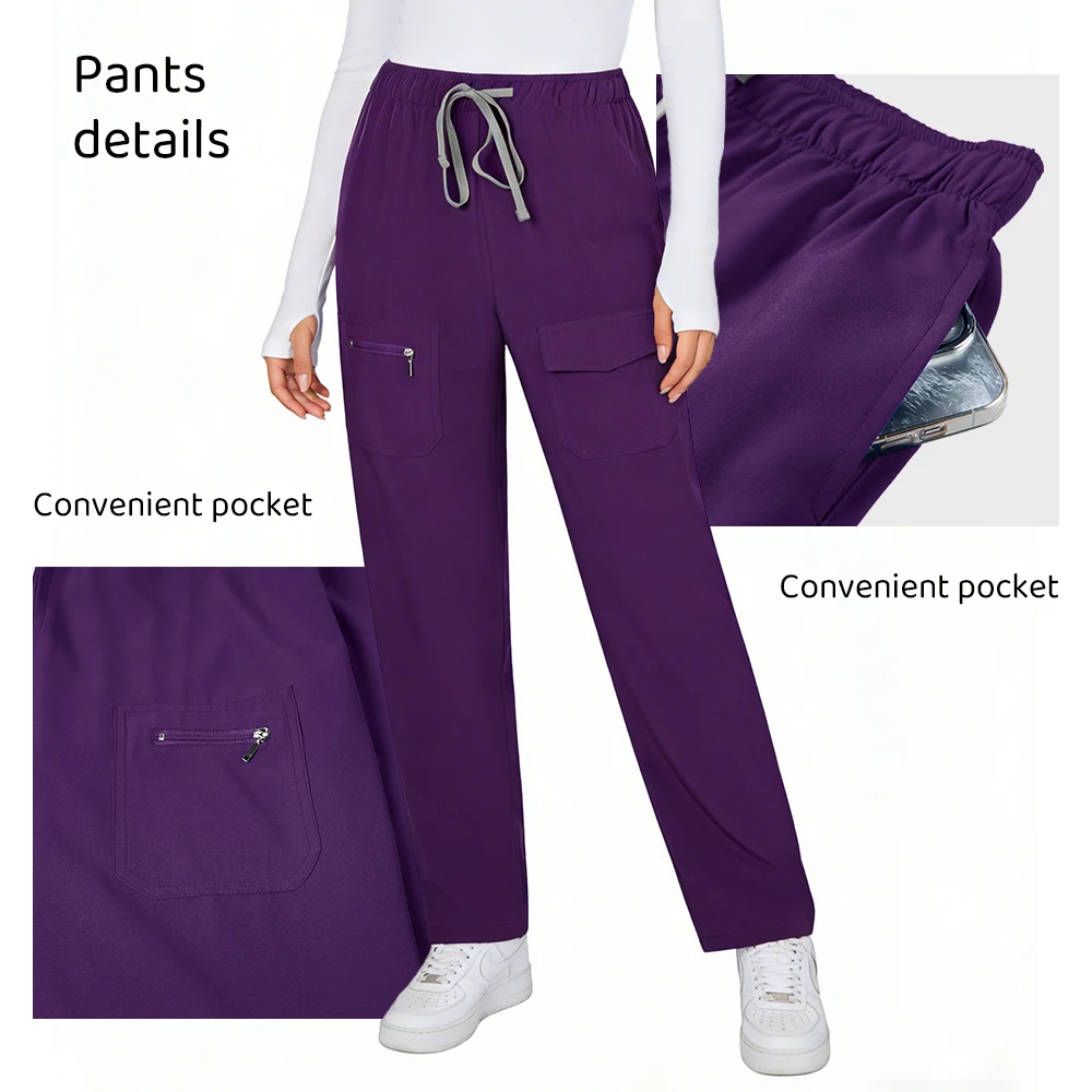 Medizinische Arbeitskleidung für Damen und Herren, Dehnbare, Atmungsaktive Krankenschwester-Uniform, Oberteil und Hose für Krankenhaus, Klinik und Tierpflege