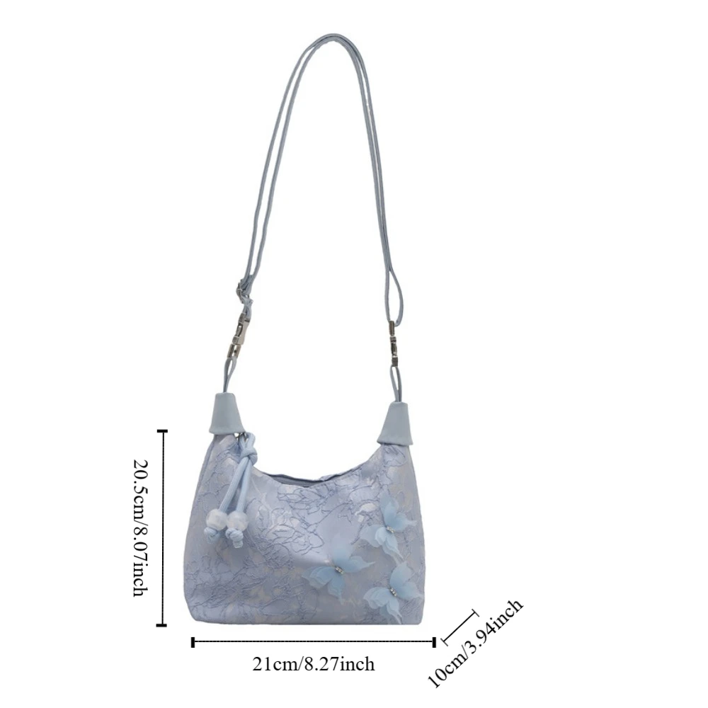 Retro Embroidered New Chinese Style Handbag Canvas Butterfly Hanfu Embroidery Handbag Zipper Shoulder Bag Cheongsam Bag Wedding image 6