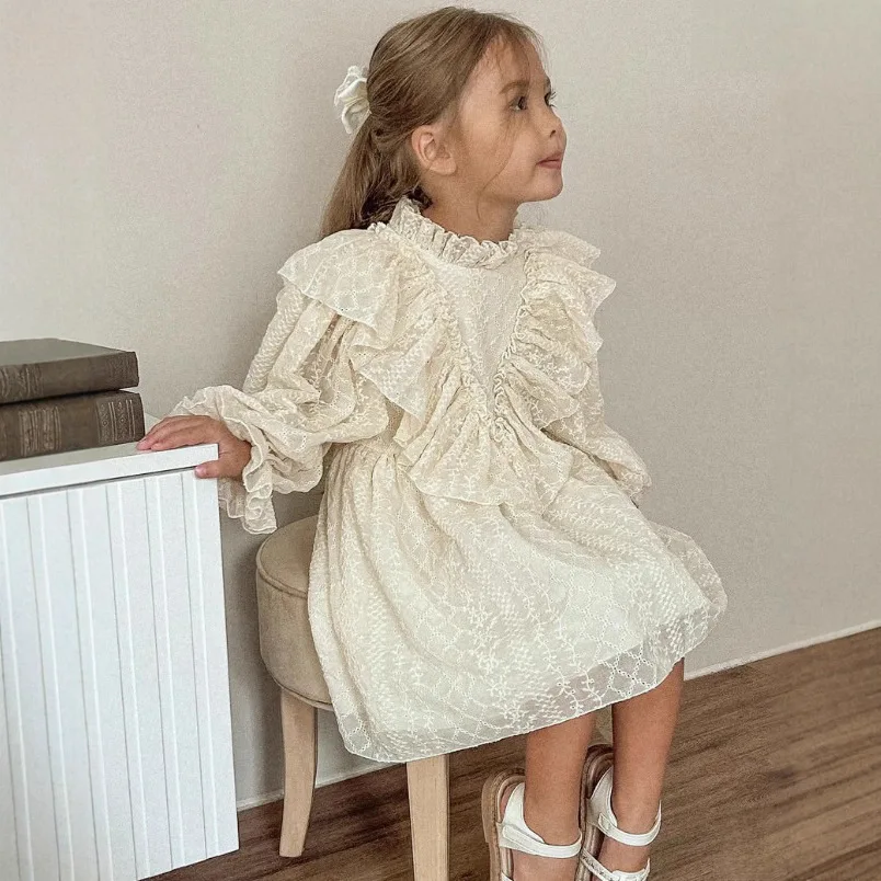 2025 Russian Spring and Autumn Girls Lolita Dress Lace Embroidery with Inner Lining Palace Style Dress