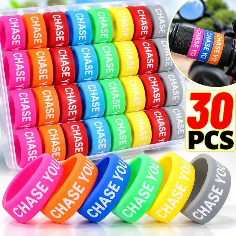 Anti Slip Motorcycle Handlebar Ring 30mm Silicone Grip Covers Electric Scooter E Bike Shock Absorbing Comfort Riding Accessories