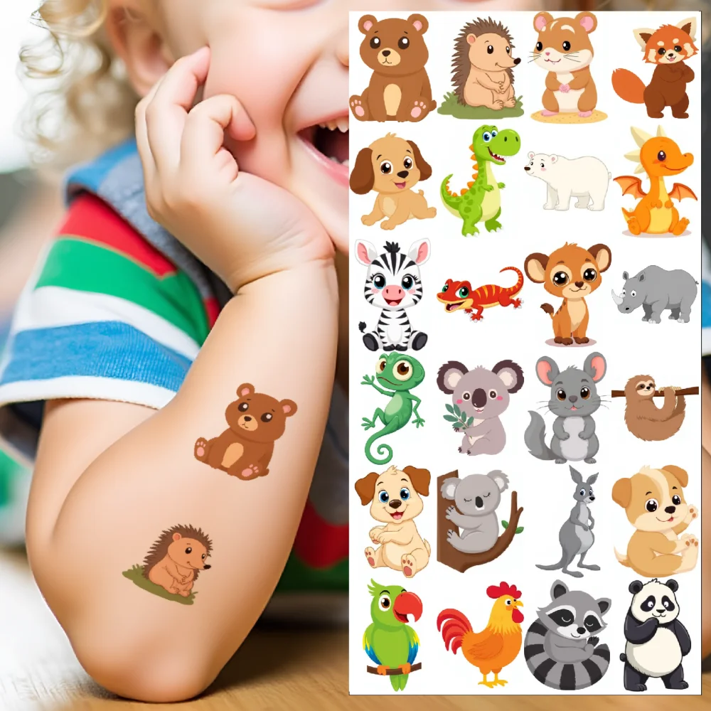 

54pcs Temporary Tattoo Temporary Tattoo Stickers Zebras Parrots Pandas For Arms Girls Boys