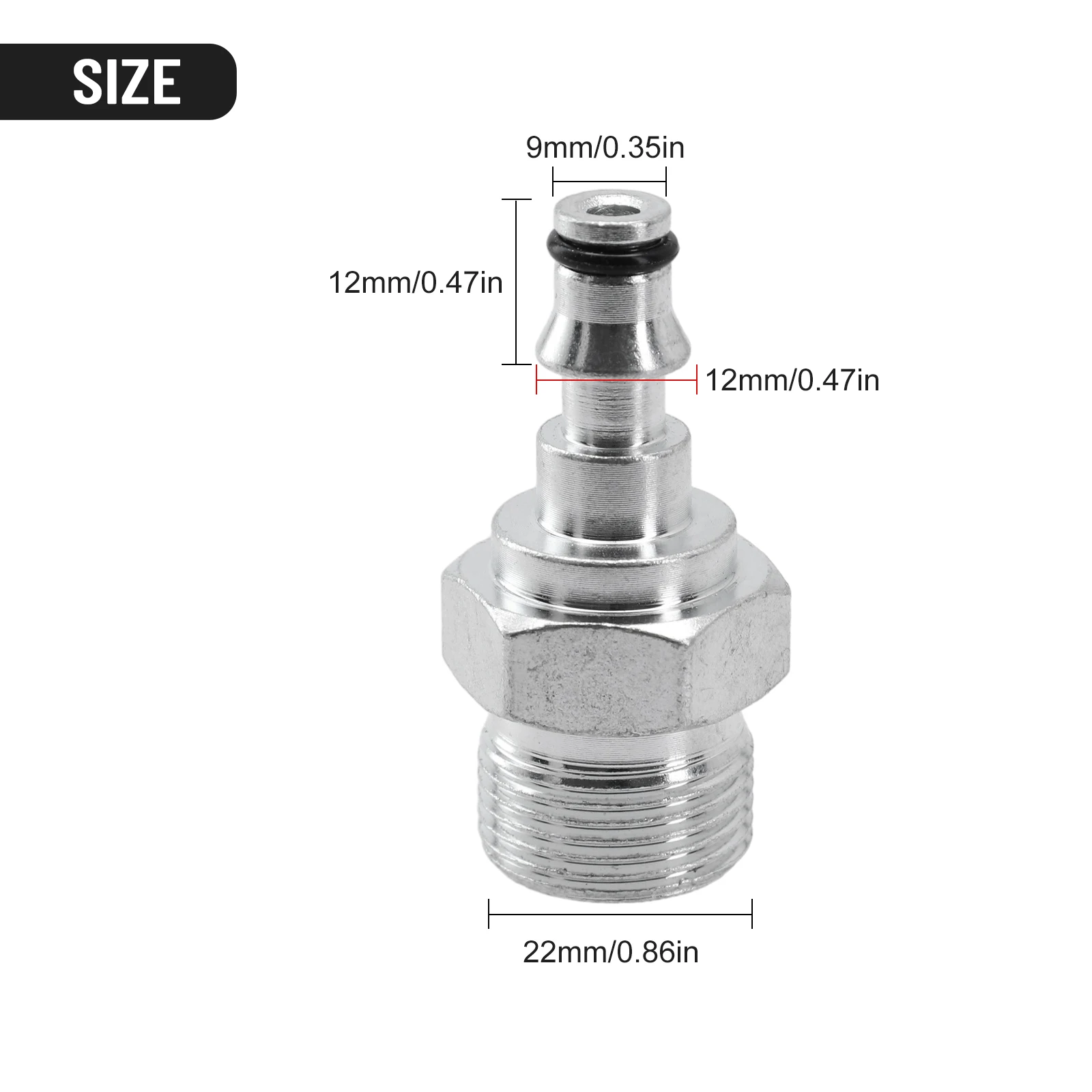 A03868 Hose Fitting Adapter Accessory Alloy For Lavor Quick Release Replacement Silver Tool Washer Wear-Resistant