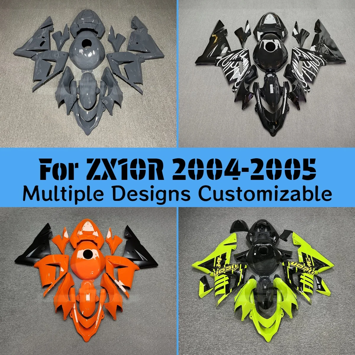 

ZX10R 2004 2005 крутой комплект обтекателей для Kawasaki ZX 10R 04 05, обтекатели из АБС-пластика, комплект панелей кузова