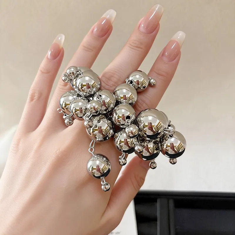 Unique Exaggerated Metal Ball Tassel Necklace Bracelet Women Fashion High End Society Luxury Jewelry Evening Events