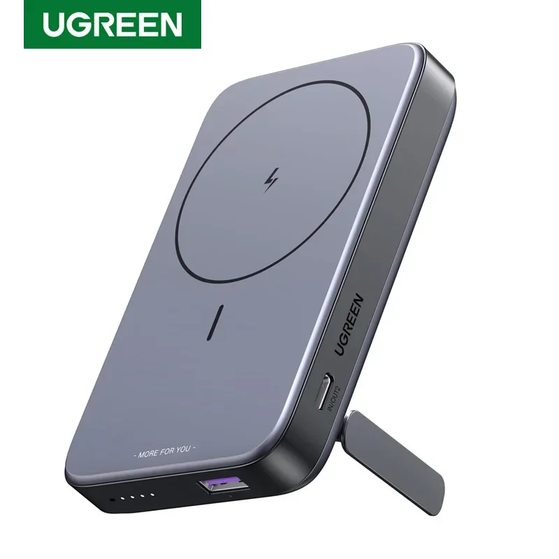 

UGREEN 10000mAh Magnetic Power Bank Battery Pack 3 Ports Foldable Wireless Portable Charger PD 20W Fast Charging Power Bank