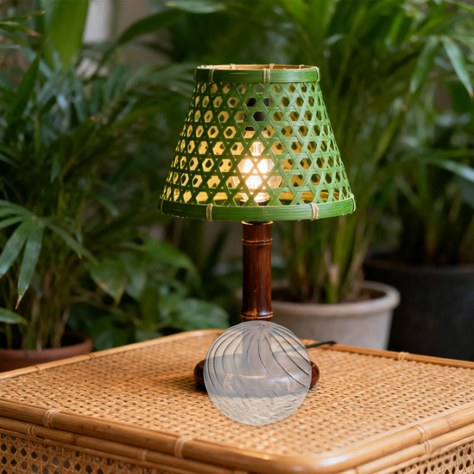 4Pcs Clear Ribbed Glass Globe Lampshade Bubble Design Replacement for G9 Bulbs Pendant Table Lamp Covers Round Lampshade