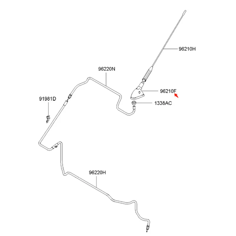 자동차 지붕 루프 안테나 폴 베이스, 현대 Getz 2002-2011 안테나 베이스, 어셈블리 AM/FM 962201C010, 96220-1C010