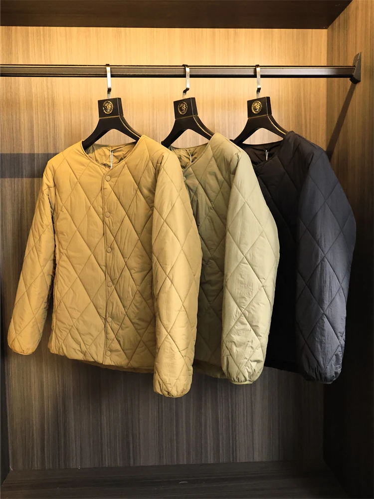 

Мужской модный городской утепленный жилет из хлопка с ромбовидным узором, стеганый, без воротника, для многослойной носки