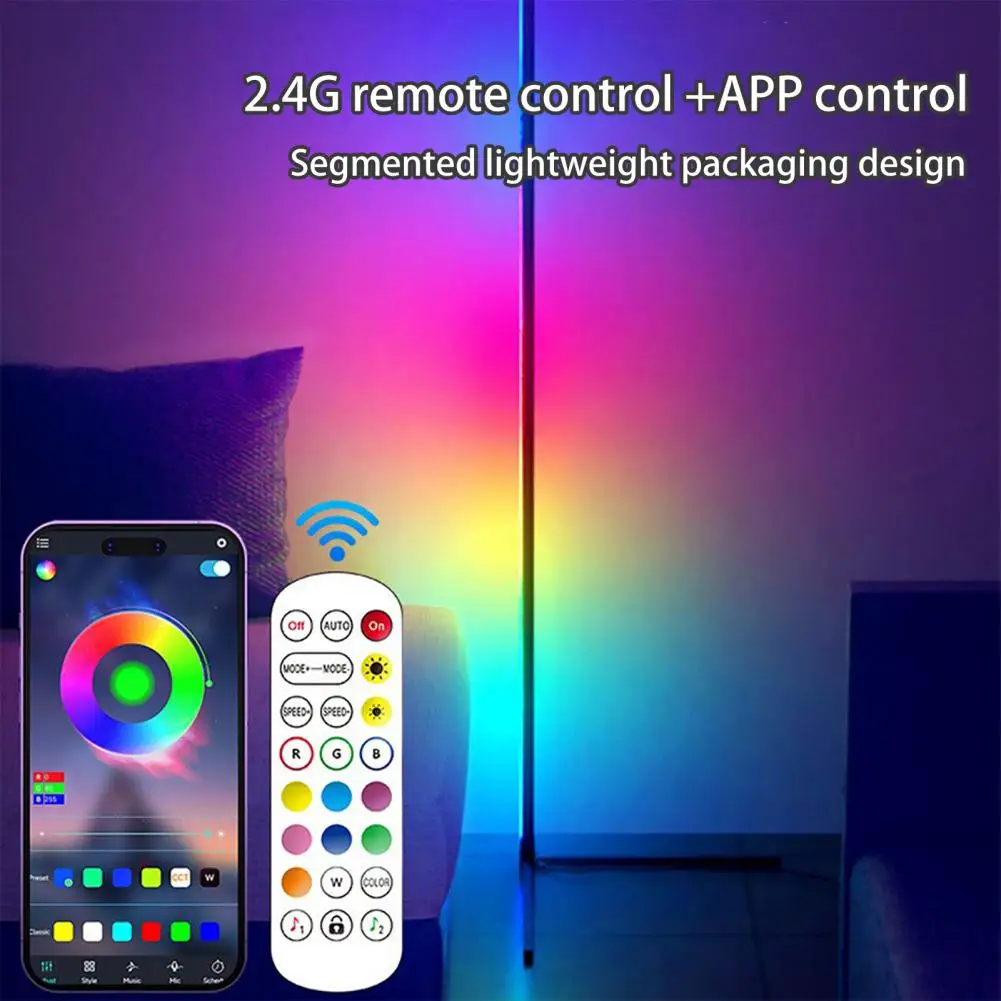 

RGB Floor Lamp With Remote Control Multiple Lighting Modes Brightness LED Lamp Adjustable Color Changing Party Smart RGB Lamp