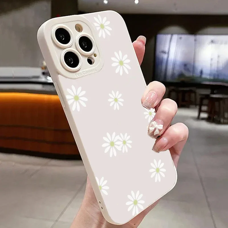 Wildflower And Small White Dots Graphic Case for iPhone 15 Pro Max Cases iPhone 14 13 12 11 Soft Bumper Cover image 3