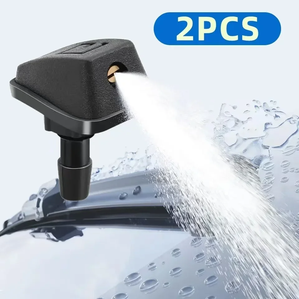 Sprinkler fan nozzle cover, washer outlet adjustment, 2-piece car universal windshield wiper nozzle spray kit