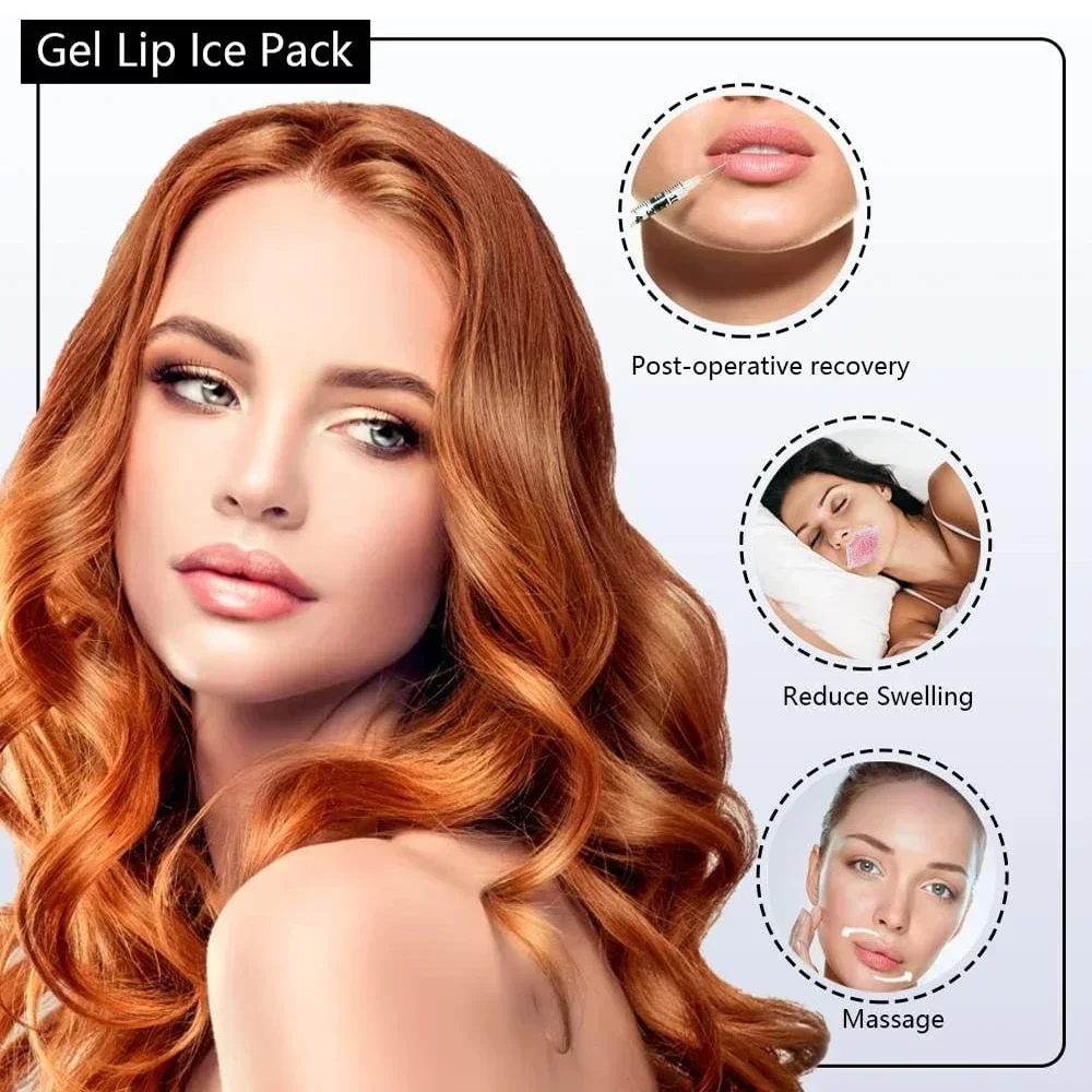 6 Packungen Lippengel-Eisbeutel zur kalten Verwendung für die Lippenchirurgie. Flexibles, wiederverwendbares Kühlpad, kalte Kompresse zur Schmerzlinderung bei kosmetischen Verletzungen – Detail 8