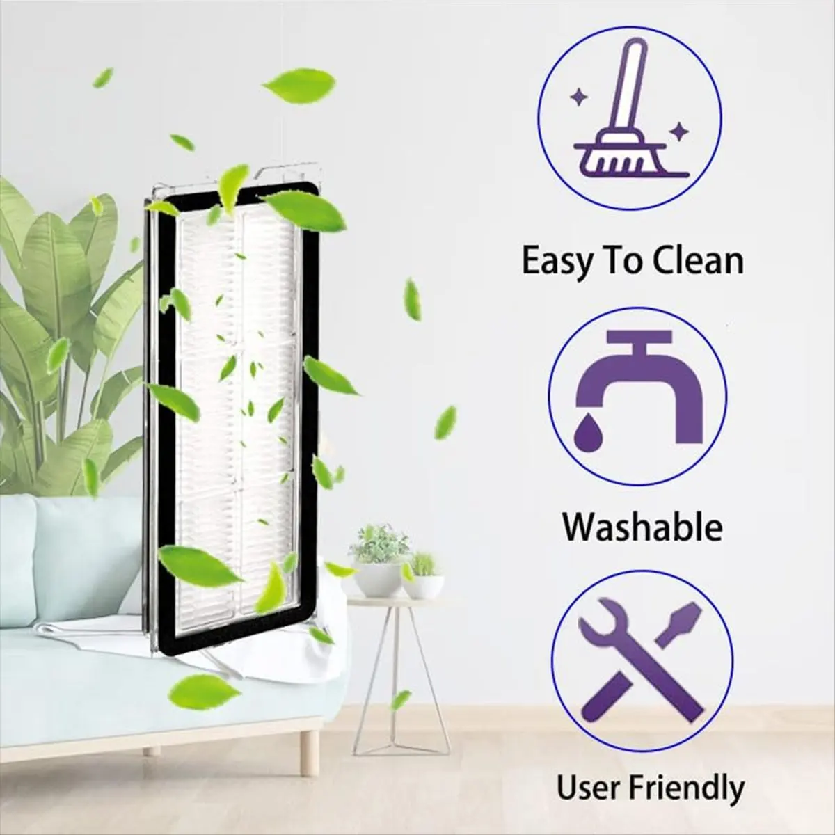 Accessories Replacement Kit Compatible with for 35A 35S Robot Vacuum Cleaner,Main Brush Roller,Hepa Filters-TCES