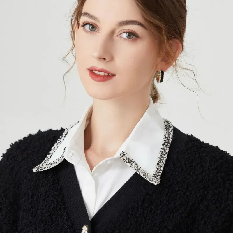 Women's Shirt Fake Collar Versatile Fashion Half Shirt Detachable Collar Spring and Autumn Sweater Tops False Collars Ties