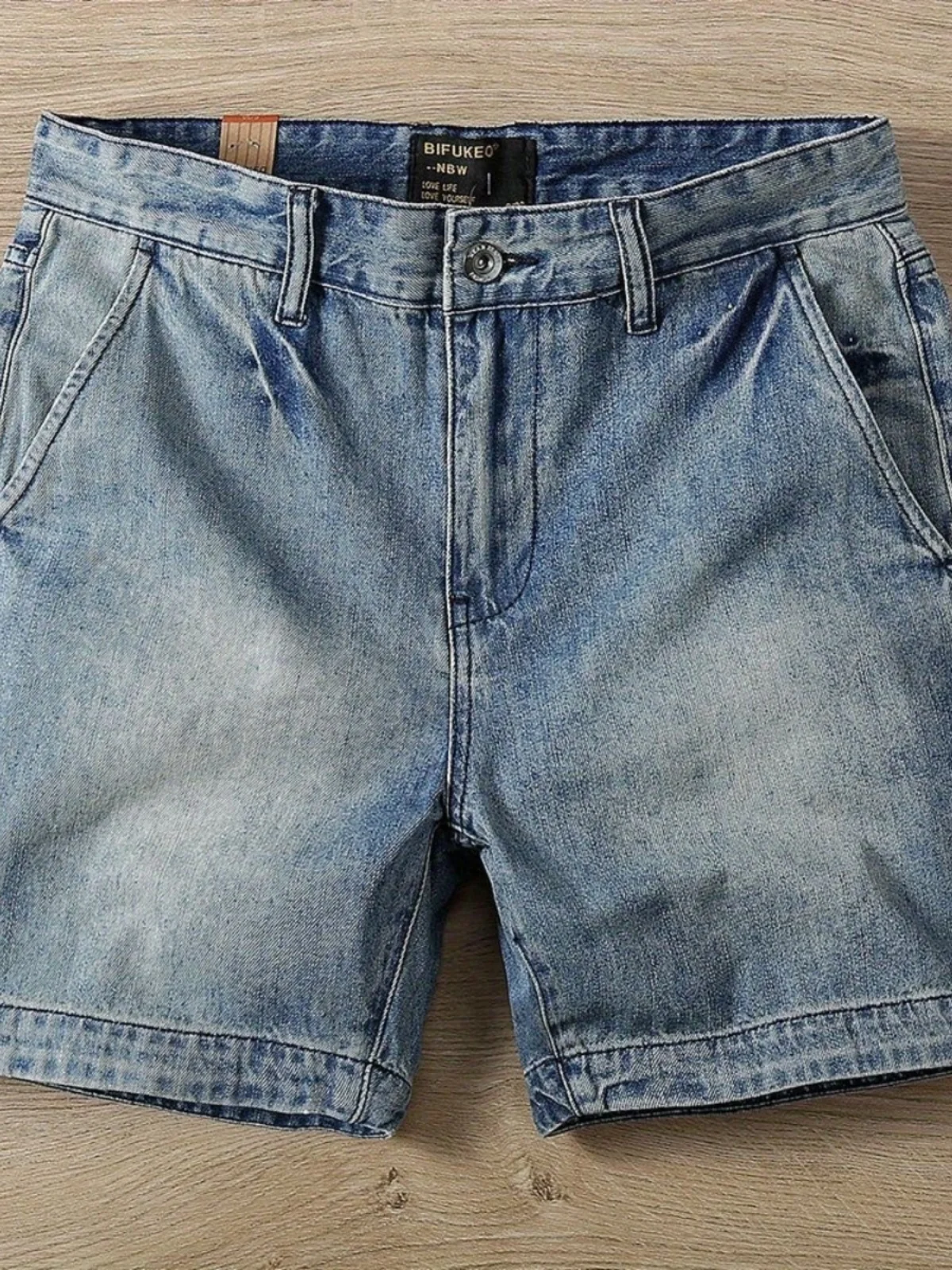 

Retro American Waed Denim orts Men Summer Thin Tee-quarter Length Trendy Brand Waed Slim Cotton orts for Men