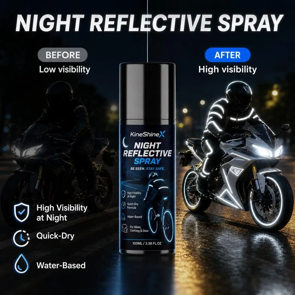 100ml Night Reflective Spray Paint For Night Riding Glow-in-The-Dark Paint Bright Spray Paint For Fabric Bicycles Skateboards