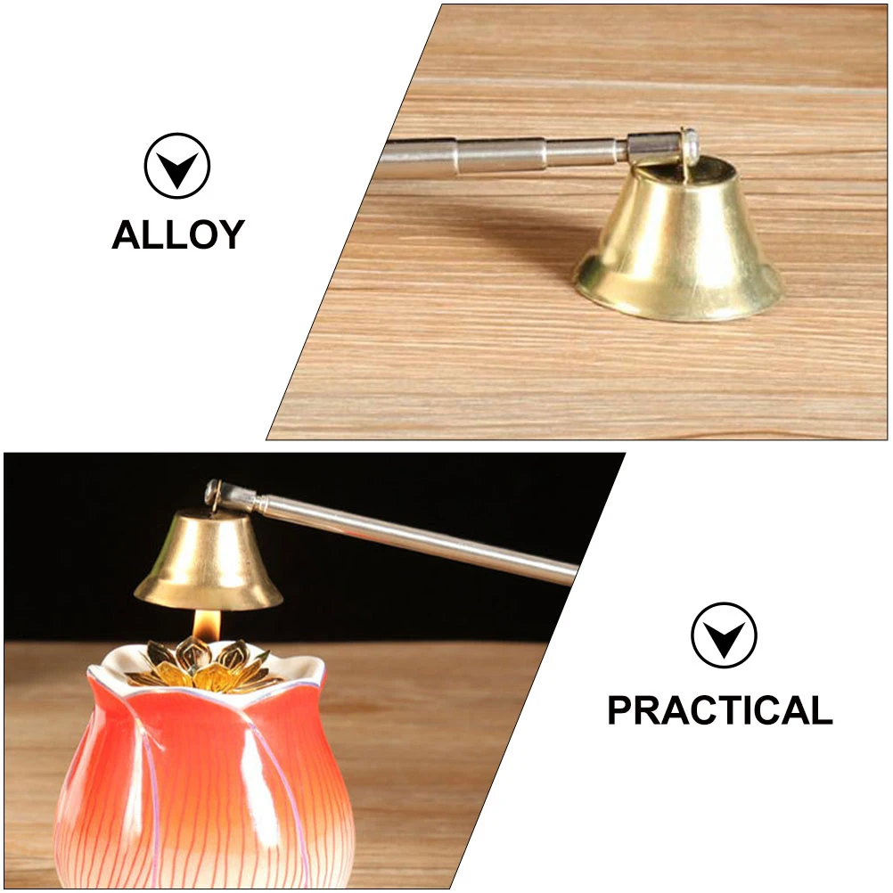 طفاية بمقبض طويل 17-68 سنتيمتر سبيكة قابلة للتمديد لشموع الروائح المعطرة سدادة حريق الفتيل الآمن