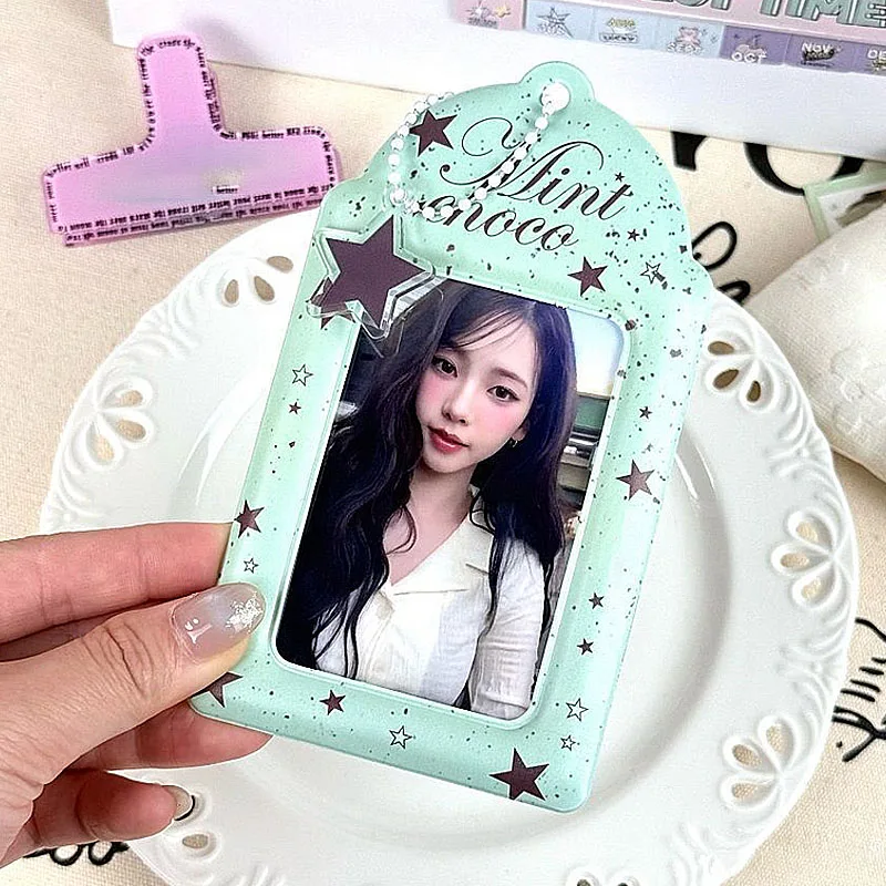 Y2K Mint Chocolate Itabag Card Holder 3 Inch Cute PVC Card Sleeve Kpop Idol Photo Display Bag Charm Stationery Gift For Girls