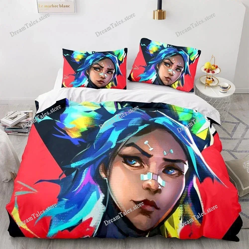 

Game Valorant Bedding Set Boys Girls Twin Queen Size Duvet Cover Pillowcase Bed Kids Adult Home Textileextile Luxury Gift