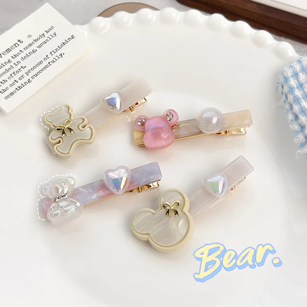 Accessories New Cartoon Colorful Bear Hairpin Bangs Broken Hairpin Side Clip Sweet Girl Hair Accessories